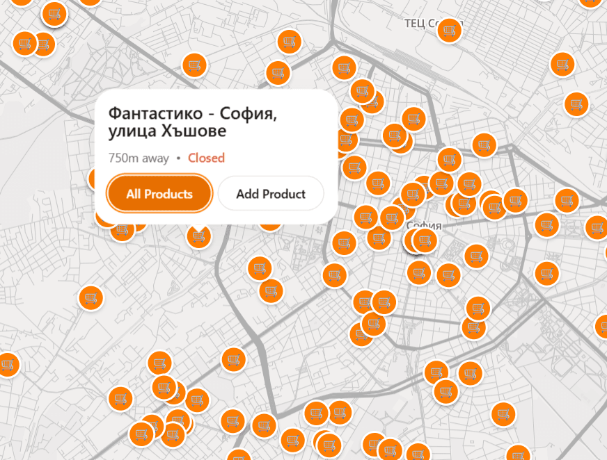 Store information popup